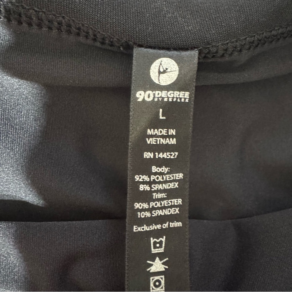 90 Degrees Athletic Shorts Black White Floral Design Size Large - Picture 6 of 7